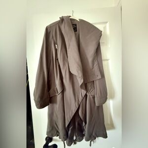All Saints Taupe Asymmetrical Parka - 3 styles in one jacket